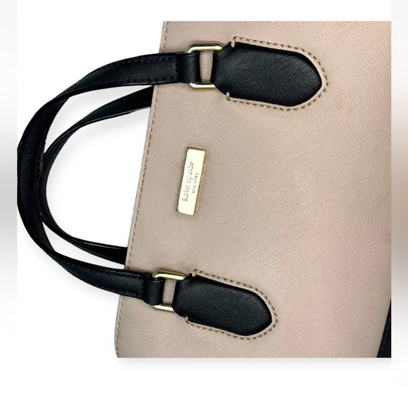 Kate Spade Evangelie tan & black leather compartment crossbody satchel purse bag - Picture 9 of 9